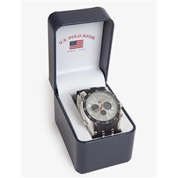 MEN'S BLACK AND SILVER ANA DIGI WATCH