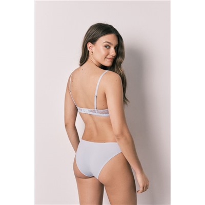 Braga clásica microfibra y encaje azul