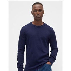 Waffle-Knit Crewneck T-Shirt