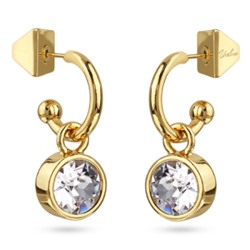 Серьги Теннис (кристаллы SW белые 8мм; покрытие золото), Есть комплект