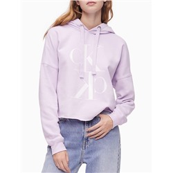 Sustainable Materials Mirror Monogram Logo Rolled Hem Hoodie