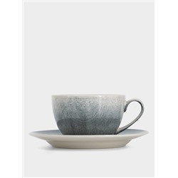 Пара чайная, 1 перс, 2 пр, 220 мл, керамика, серо-голубая, Vulcano
