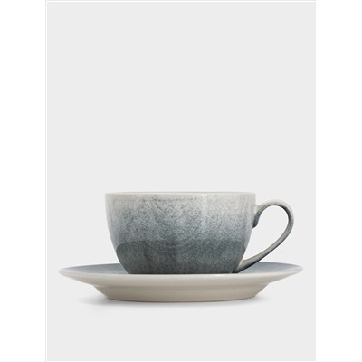 Пара чайная, 1 перс, 2 пр, 220 мл, керамика, серо-голубая, Vulcano