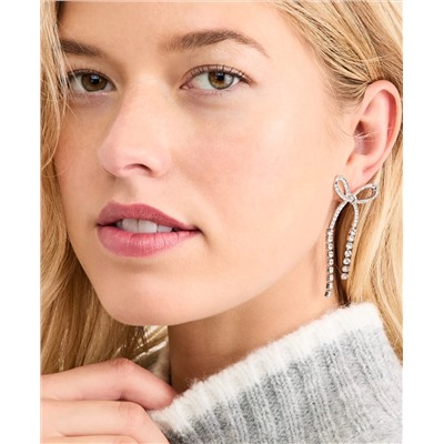 On 34th Crystal Bow Linear Drop Earrings, Macy's Exclusive