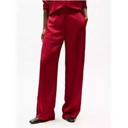 Textured Stretch Satin Pull-On Pant