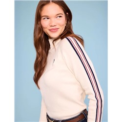 SIGNATURE STRIPE RAGLAN MOCK NECK SWEATER