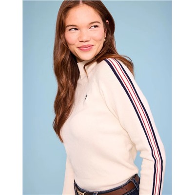 SIGNATURE STRIPE RAGLAN MOCK NECK SWEATER