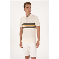 Erkek Regular Fit Krem Polo Yaka Tişört
