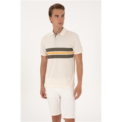 Erkek Regular Fit Krem Polo Yaka Tişört