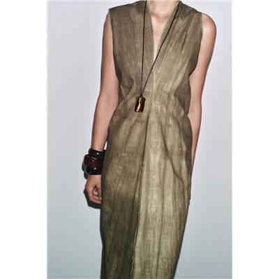 ZW COLLECTION TIE-DYE RAMIE BLEND DRESS