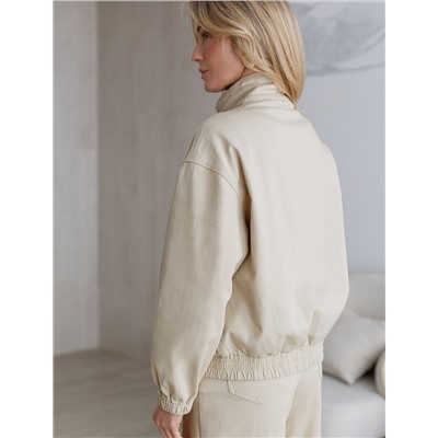 Джинсовый бомбер на молнии из эластичного денима средней плотности