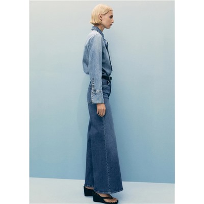 Jeans wideleg tiro alto