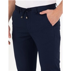 Lacivert Slim Fit Kanvas Pantolon