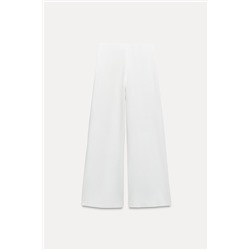 SOFT PIQUÉ WIDE-LEG TROUSERS