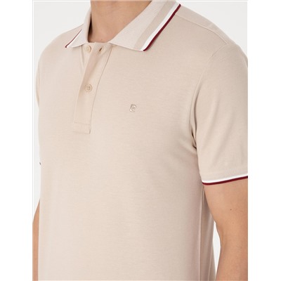 Bej Slim Fit Polo Yaka Tişört