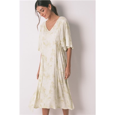 Camisón largo estampado manga ancha