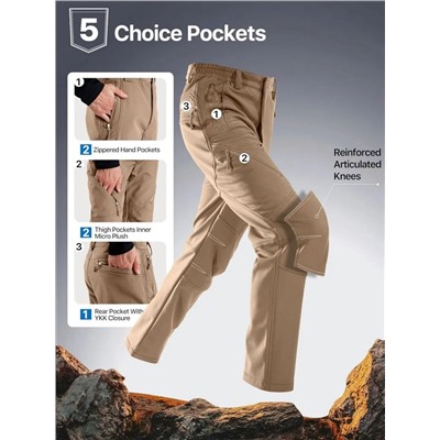 Мужские утеплённые на ылисе уличные брюки карго для походов и активного отдыха  FRE*E SOLDIE*R