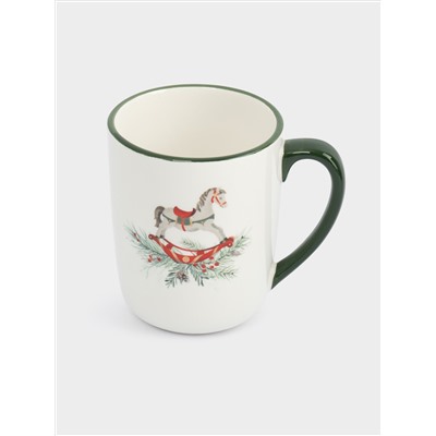 Кружка, 540 мл, керамика D, зеленая, Лошадка, Festival