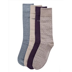 Combed Cotton 4-Pack Dress Socks