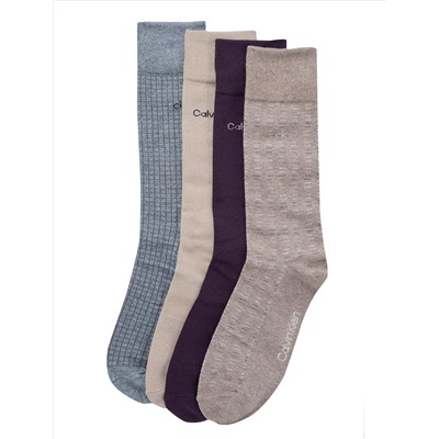Combed Cotton 4-Pack Dress Socks