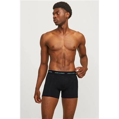 Jack & Jones Erkek Logolu Düz Renk 3'lü Boxeri Paketi - Marvin