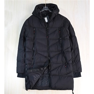 Мужское стеганое пальто с капюшоном