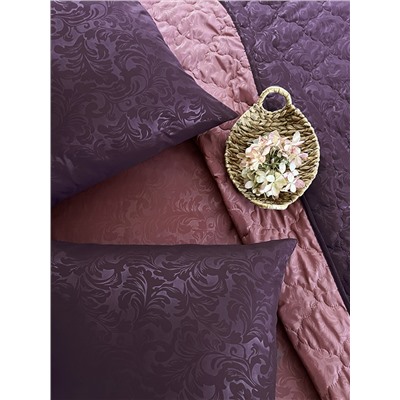 Комплект постельного белья с одеялом New Style КМ-025 баклажан-бордо