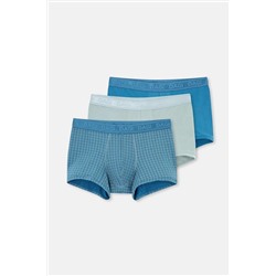 Dagi Mavi-Yeşil 3'lü Desenli Micro Modal Boxer