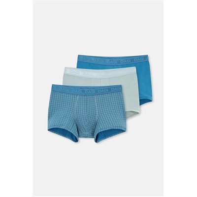 Dagi Mavi-Yeşil 3'lü Desenli Micro Modal Boxer