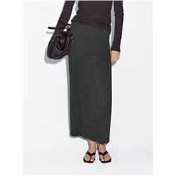 Женская теплая плессированная юбка из смесовой шерсти МАССИМО Д