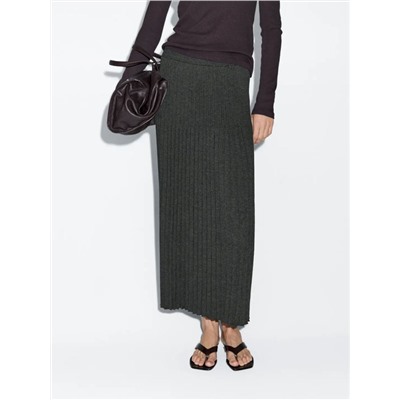 Женская теплая плессированная юбка из смесовой шерсти МАССИМО Д