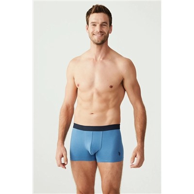 U.S. Polo Assn. U.S. Polo Assn. Erkek İndigo - Lacivert - İndigo 3 Lü Kutulu Boxer - Çoklu Renk - SELKR80O25C6Q
