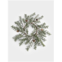 Венок декоративный, 16/48 см, пластик/шишки, Еловая ветка, Interior Conifer