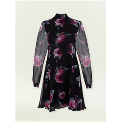 Платье мини из шифона с цветочным принтом, PL1421/armika