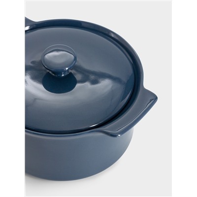 Кастрюля, 1,3 л, с крышкой, фарфор P, синяя, Indulgence