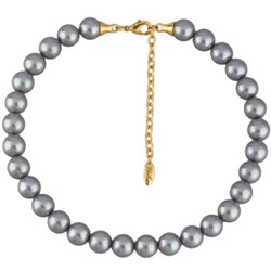 Бусы (Майорка 12мм серо-голубая; покрытие золото) 38-45см, Есть комплект