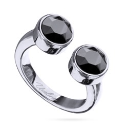 Кольцо Теннис (кристаллы SW гематит 6мм; покрытие родий), Есть комплект