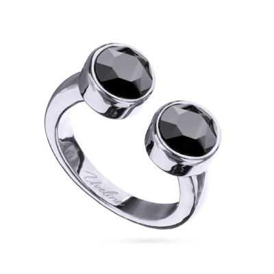 Кольцо Теннис (кристаллы SW гематит 6мм; покрытие родий), Есть комплект