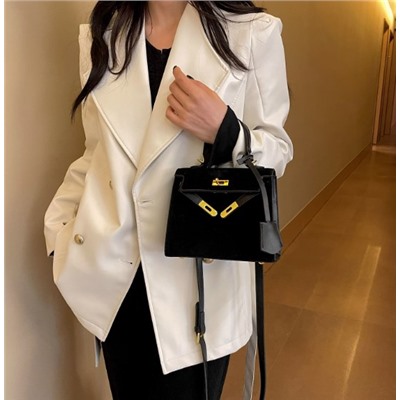 Красивая серая сумка из искусственного материала 👜