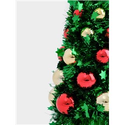 Ель искусственная, 21 см, с шарами, в горшке, мишура/пластик, зеленая, New year