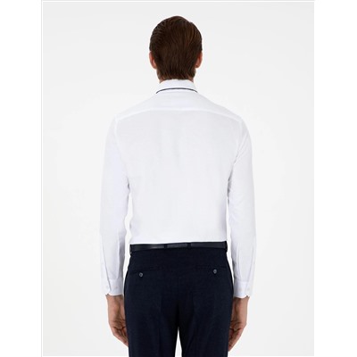 Beyaz Slim Fit Uzun Kollu Gömlek