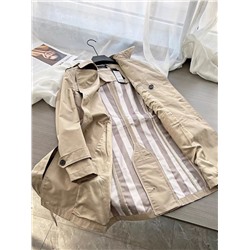 Классический двубортный плащ цвета хаки, укороченый