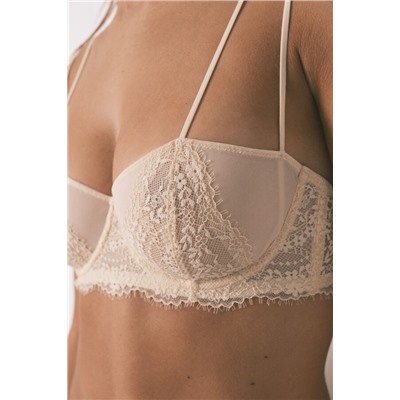 Sujetador balconette PRETTY encaje nude