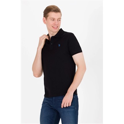Erkek Siyah Basic Polo Yaka Tişört
