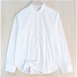 Женская нежная хлопковая рубашка с перламутровым украшением