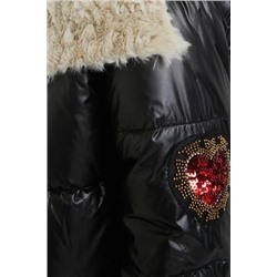 Chaqueta biker oversize acolchada borreguito