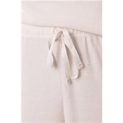 Pijama largo textura waffle blanco