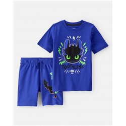 Toddler Boy How To Train Your Dragon Outfit Set - Blue