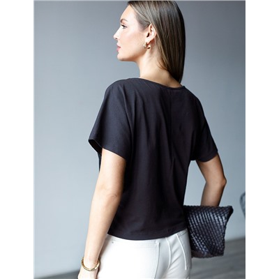 Нарядная футболка с принтом пайетками