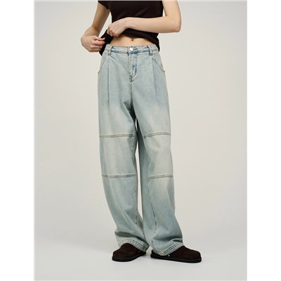 Голубые джинсы-баррель